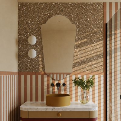 Rénovation salle de bains effet paillette